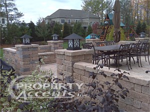 Lighted Columns Stone Walls